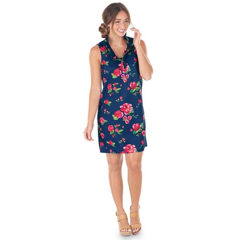 MUDPIE Whitney Sleeveless Floral Ruffle Dress L